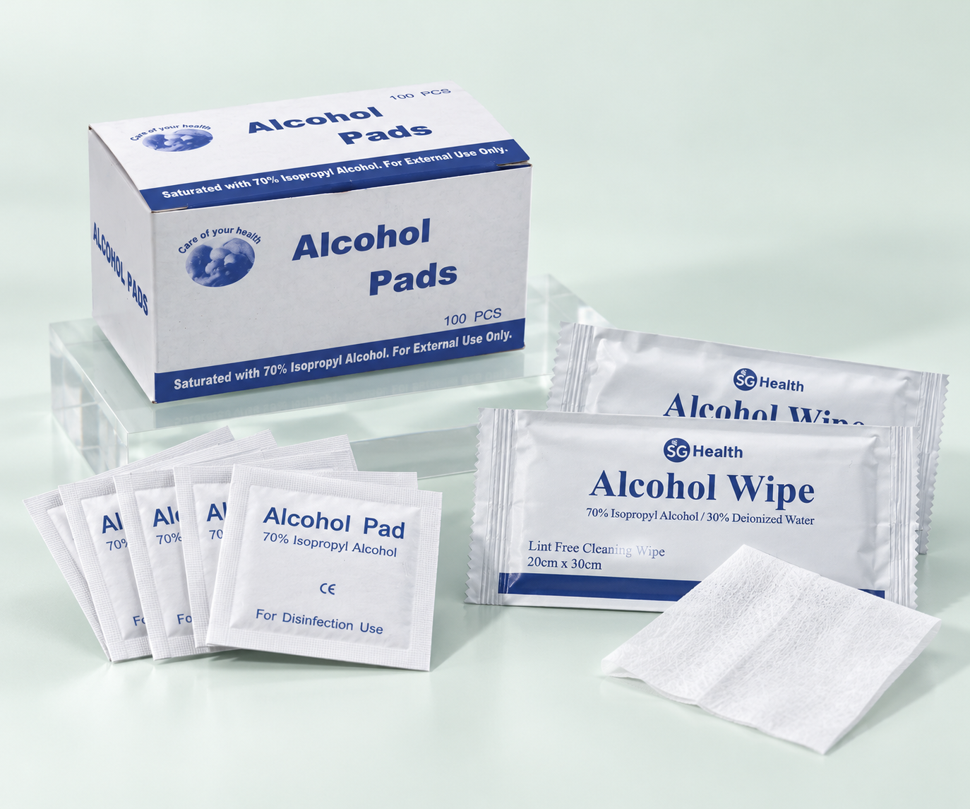 Alcohol pad and alcohol wipe packaging, based on the Kangyou product catalogue